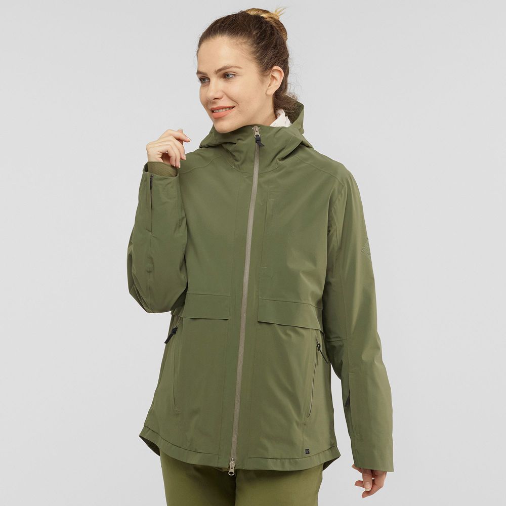 Salomon OUTLAW 3IN1 W Chaqueta Esqui Mujer - Verde Oliva - Colombia (36508-ISLU)